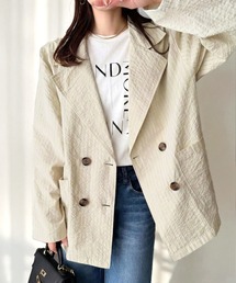 classicalelf（クラシカルエルフ）の「さらっと羽織る、立体の表情。サッカー素材ダブルテーラードジャケット(長袖)（テーラードジャケット）」