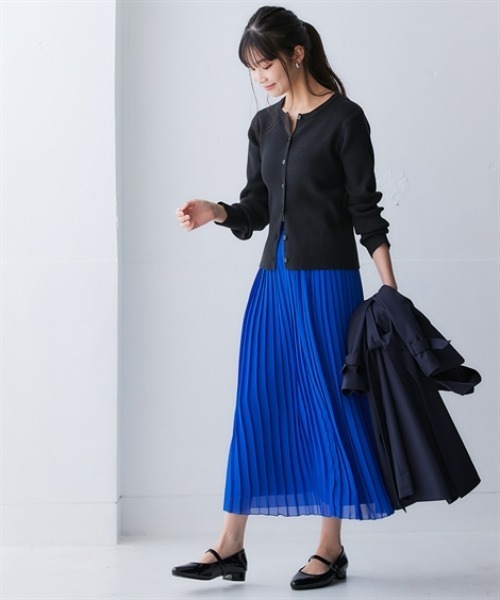 nissen（ニッセン）の「ムースタッチニット コンパクトクルーネックカーディガン（静電気防止・毛玉防止）＜大きいサイズ有＞（ニット/セーター・レディース・ライトピンク/ブラック/杢グレー/サンドベージュ・3L/LL/L/M/S）」の15枚目の写真