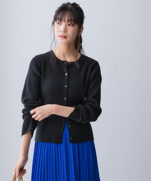 nissen（ニッセン）の「ムースタッチニット コンパクトクルーネックカーディガン（静電気防止・毛玉防止）＜大きいサイズ有＞（ニット/セーター・レディース・ライトピンク/ブラック/杢グレー/サンドベージュ・3L/LL/L/M/S）」の16枚目の写真