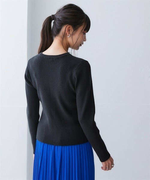 nissen（ニッセン）の「ムースタッチニット コンパクトクルーネックカーディガン（静電気防止・毛玉防止）＜大きいサイズ有＞（ニット/セーター・レディース・ライトピンク/ブラック/杢グレー/サンドベージュ・3L/LL/L/M/S）」の18枚目の写真