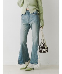 jouetie | レースドッキングスタッズフレアデニムパンツ(デニムパンツ)