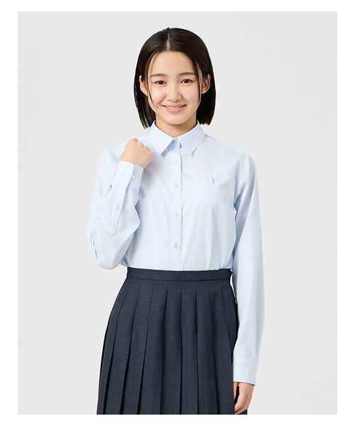 EASTBOY(イーストボーイ)の「シャツ 長袖 カラー ブラウス 女子 制服 学生服 中学 高校 スクール 入学式 卒業式(シャツ/ブラウス・キッズ・サックスブルー/ピンク・7号/9号/11号/13号)」の2枚目の写真