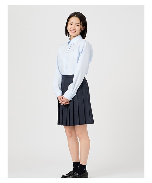 EASTBOY(イーストボーイ)の「シャツ 長袖 カラー ブラウス 女子 制服 学生服 中学 高校 スクール (シャツ/ブラウス・キッズ・サックスブルー/ピンク・7号/9号/11号/13号)」の9枚目の写真