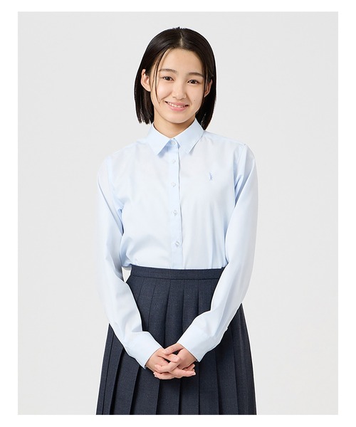 EASTBOY(イーストボーイ)の「シャツ 長袖 カラー ブラウス 女子 制服 学生服 中学 高校 スクール (シャツ/ブラウス・キッズ・サックスブルー/ピンク・7号/9号/11号/13号)」の8枚目の写真