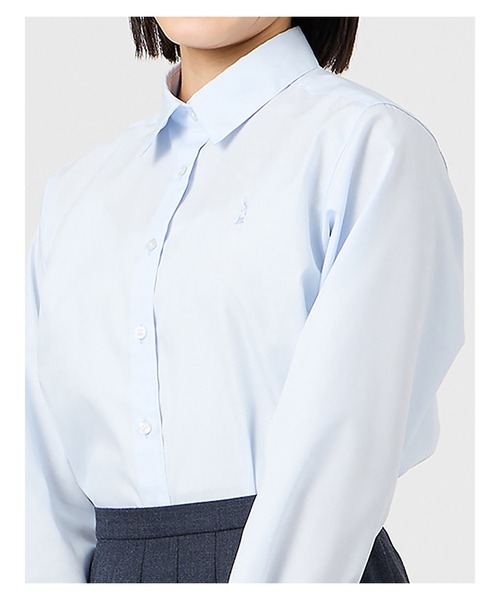 EASTBOY(イーストボーイ)の「シャツ 長袖 カラー ブラウス 女子 制服 学生服 中学 高校 スクール (シャツ/ブラウス・キッズ・サックスブルー/ピンク・7号/9号/11号/13号)」の7枚目の写真