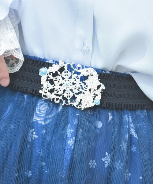 axes femme(アクシーズファム)の「雪薔薇モチーフゴムベルト(ベルト・レディース・シルバー/ゴールド・FREE)」の13枚目の写真