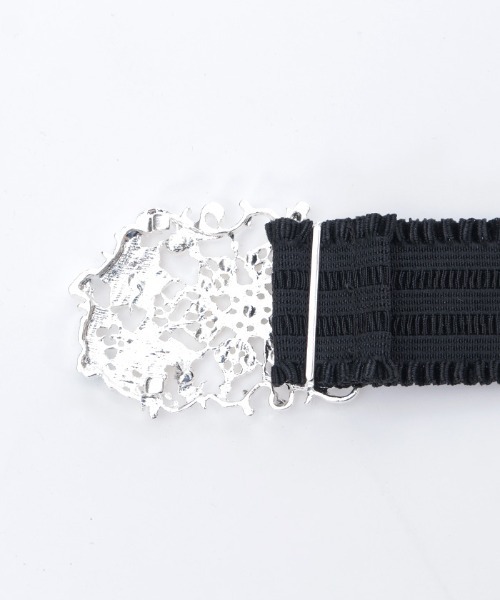 axes femme(アクシーズファム)の「雪薔薇モチーフゴムベルト(ベルト・レディース・シルバー/ゴールド・FREE)」の9枚目の写真
