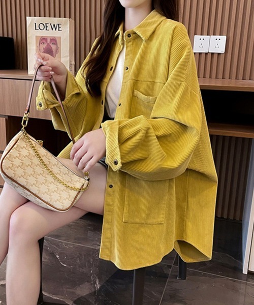SallyLunn(サリーラン)の「コーデュロイシャツジャケット(その他アウター・レディース・イエロー/オリーブ/ベージュ・MEDIUM/LARGE)」の9枚目の写真