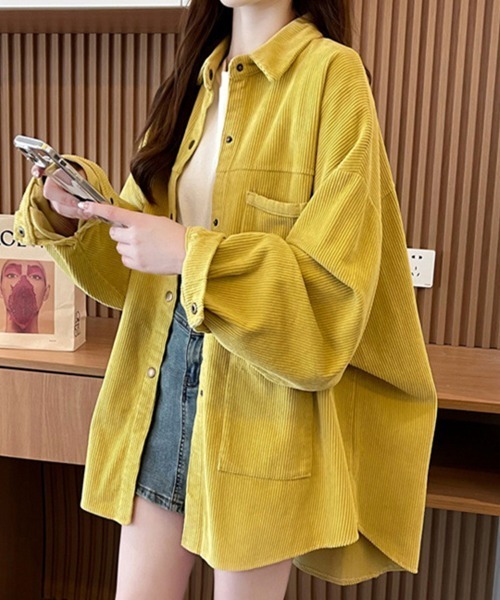 SallyLunn(サリーラン)の「コーデュロイシャツジャケット(その他アウター・レディース・イエロー/オリーブ/ベージュ・MEDIUM/LARGE)」の16枚目の写真