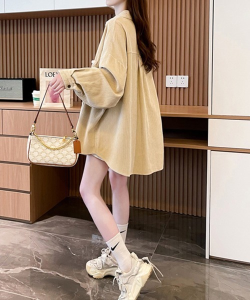 SallyLunn(サリーラン)の「コーデュロイシャツジャケット(その他アウター・レディース・イエロー/オリーブ/ベージュ・MEDIUM/LARGE)」の12枚目の写真