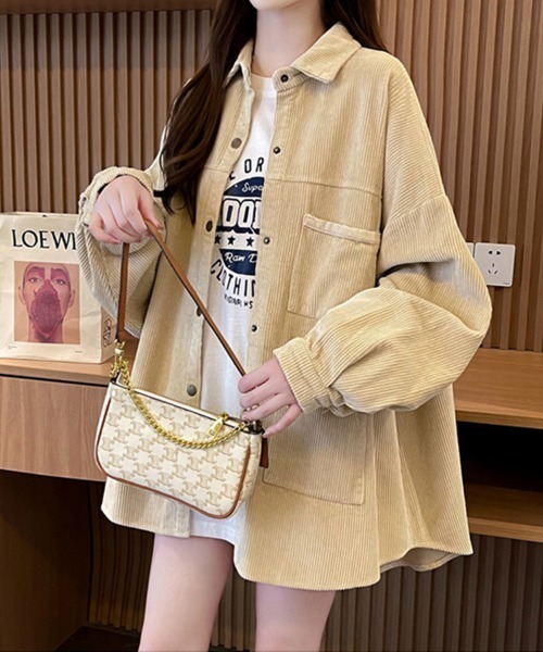 SallyLunn(サリーラン)の「コーデュロイシャツジャケット(その他アウター・レディース・イエロー/オリーブ/ベージュ・MEDIUM/LARGE)」の10枚目の写真