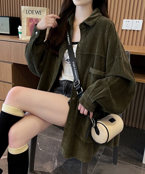 SallyLunn(サリーラン)の「コーデュロイシャツジャケット(その他アウター・レディース・イエロー/オリーブ/ベージュ・MEDIUM/LARGE)」の17枚目の写真