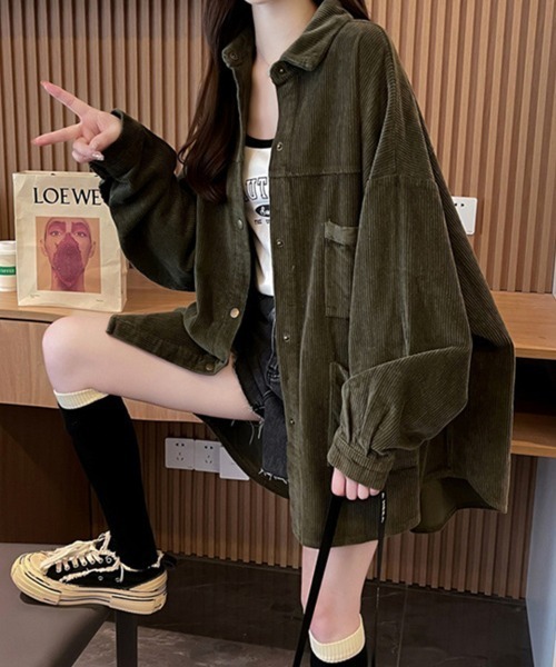SallyLunn(サリーラン)の「コーデュロイシャツジャケット(その他アウター・レディース・イエロー/オリーブ/ベージュ・MEDIUM/LARGE)」の19枚目の写真