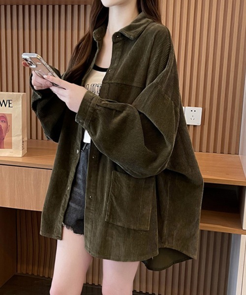 SallyLunn(サリーラン)の「コーデュロイシャツジャケット(その他アウター・レディース・イエロー/オリーブ/ベージュ・MEDIUM/LARGE)」の20枚目の写真