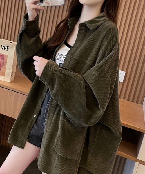 SallyLunn(サリーラン)の「コーデュロイシャツジャケット(その他アウター・レディース・イエロー/オリーブ/ベージュ・MEDIUM/LARGE)」の8枚目の写真