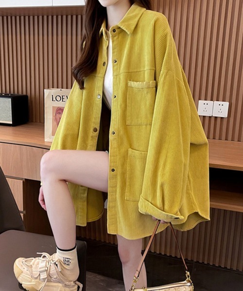 SallyLunn(サリーラン)の「コーデュロイシャツジャケット(その他アウター・レディース・イエロー/オリーブ/ベージュ・MEDIUM/LARGE)」の15枚目の写真