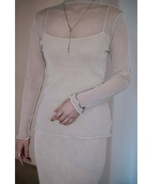 SALTMINT（ソルトミント）の「シースルーラメ長袖トップス（Tシャツ/カットソー）」