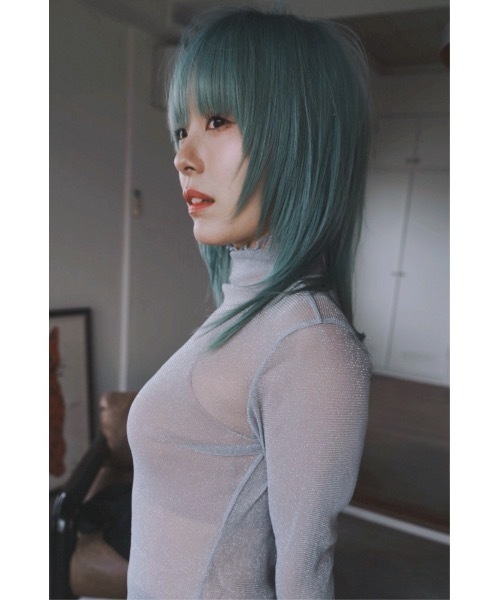 SALTMINT(ソルトミント)の「シースルーラメ長袖トップス(Tシャツ/カットソー・レディース・アイボリー/ブラック/グレー・FREE)」の9枚目の写真