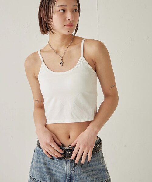 WHO'S WHO gallery(フーズフーギャラリー)の「BUILT IN BRA CAMI(キャミソール・レディース・ホワイト・FREE)」の3枚目の写真