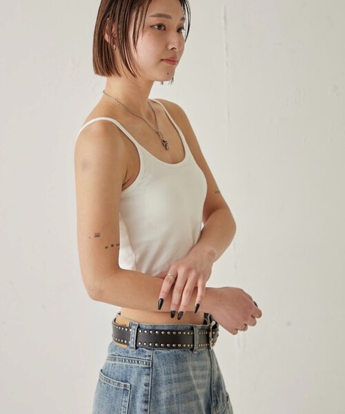 WHO'S WHO gallery(フーズフーギャラリー)の「BUILT IN BRA CAMI(キャミソール・レディース・ホワイト・FREE)」の4枚目の写真