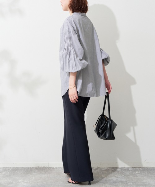 SLOBE IENA（スローブイエナ）の「《WEB限定/追加》ピンタックバルーンスリーブブラウス（シャツ/ブラウス・レディース・ホワイト/ブルー/チャコールグレー・FREE）」の5枚目の写真