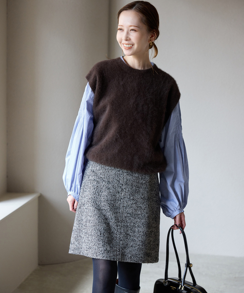 SLOBE IENA（スローブイエナ）の「《WEB限定/追加》ピンタックバルーンスリーブブラウス（シャツ/ブラウス・レディース・ホワイト/ブルー/チャコールグレー・FREE）」の16枚目の写真