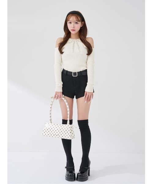 Darich（ダーリッチ）の「リボンビジューアメスリニットトップス