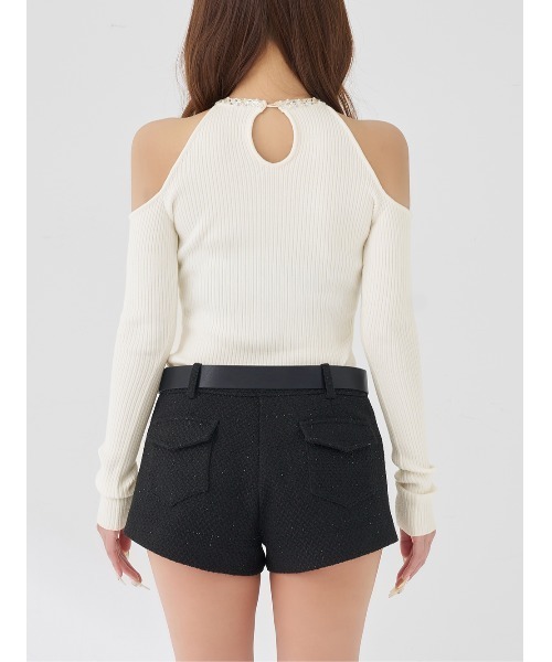 リボンビジューアメスリニットトップス（ニット/セーター）｜Darich