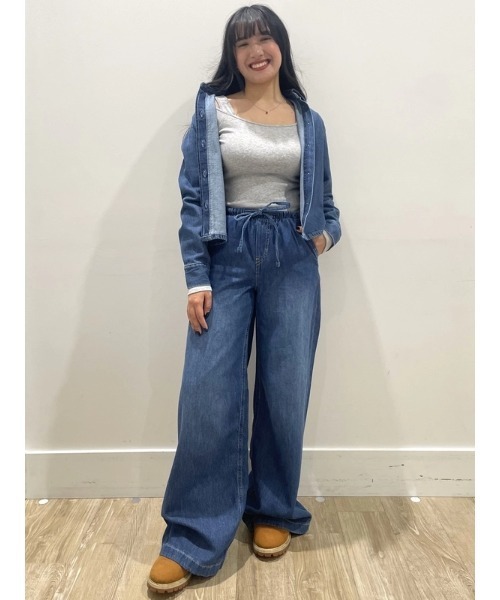 GAP(ギャップ)の「ミッドライズ ウルトラソフト イージーウエスト バギーデニム(デニムパンツ・レディース・インディゴブルー・L/M/S/XS/XXS)」の7枚目の写真