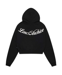 WM BACK LETTERING CROPPED HOODIE black