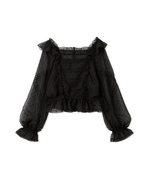 FURFUR（ファーファー）の「レースフリルブラウス（シャツ/ブラウス・レディース・オフホワイト/ブラック/イエロー・F）」の2枚目の写真