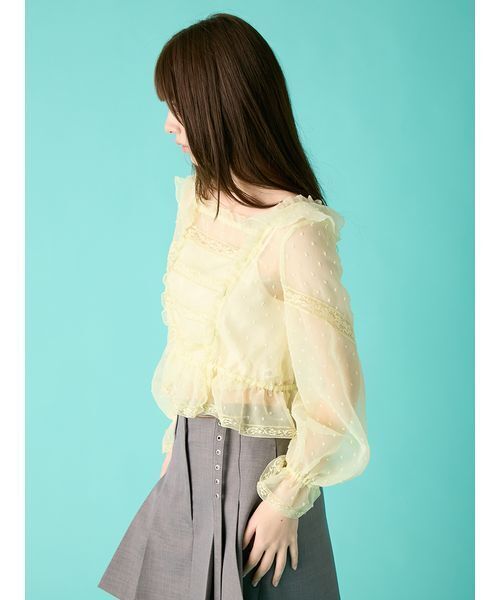 FURFUR（ファーファー）の「レースフリルブラウス（シャツ/ブラウス・レディース・オフホワイト/ブラック/イエロー・F）」の12枚目の写真