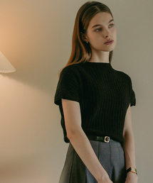 Cashmere blended wholegarment knit_Black