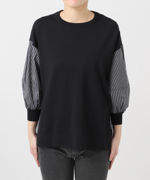 Torrazzo Donna（トラッゾドンナ）の「［26SS新作］【TORRAZZO DONNA/トラッゾドンナ】ドッキングプルオーバー（シャツ/ブラウス・レディース・ブラック/ネイビー・FREE）」の21枚目の写真