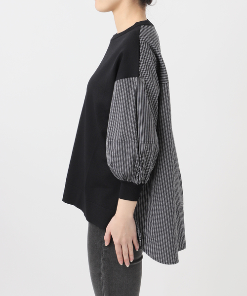 Torrazzo Donna（トラッゾドンナ）の「［26SS新作］【TORRAZZO DONNA/トラッゾドンナ】ドッキングプルオーバー（シャツ/ブラウス・レディース・ブラック/ネイビー・FREE）」の22枚目の写真