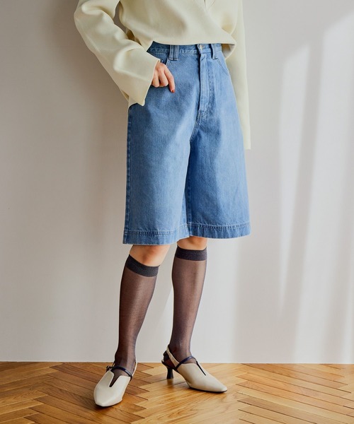 mysty woman（ミスティウーマン）の「デニムハーフパンツ　659090（デニムパンツ・レディース・ブルー/インディゴブルー・SMALL/MEDIUM）」の5枚目の写真