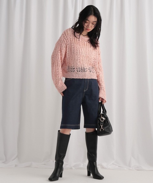 mysty woman（ミスティウーマン）の「デニムハーフパンツ　659090（デニムパンツ・レディース・ブルー/インディゴブルー・SMALL/MEDIUM）」の6枚目の写真