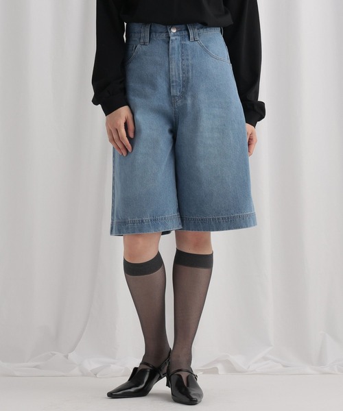 mysty woman（ミスティウーマン）の「デニムハーフパンツ　659090（デニムパンツ・レディース・ブルー/インディゴブルー・SMALL/MEDIUM）」の8枚目の写真