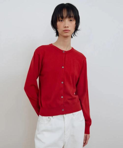 Majournee(マジョネ)の「エムベーシックニットカーディガン_レッド(ニット/セーター・レディース・その他・ONE SIZE)」の1枚目の写真