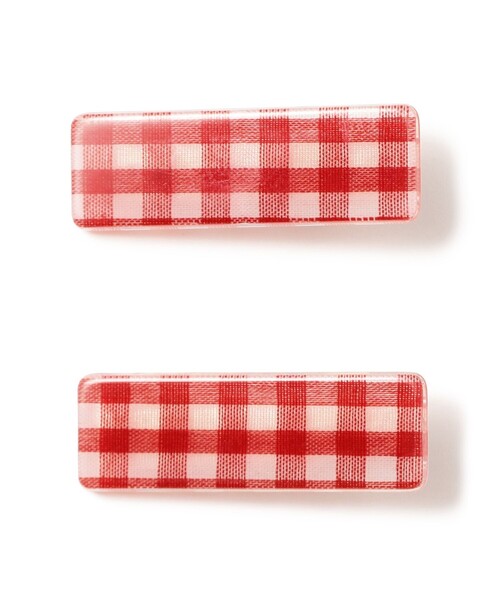 BEAMS BOY(ビームスボーイ)の「ギンガムチェック ヘアピン 2セット(ヘアピン・レディース・ブルー/レッド/ブラック・ONE SIZE)」の3枚目の写真