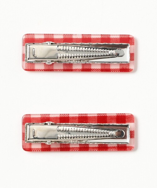 BEAMS BOY(ビームスボーイ)の「ギンガムチェック ヘアピン 2セット(ヘアピン・レディース・ブルー/レッド/ブラック・ONE SIZE)」の8枚目の写真