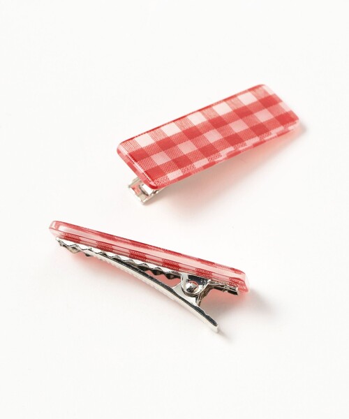 BEAMS BOY(ビームスボーイ)の「ギンガムチェック ヘアピン 2セット(ヘアピン・レディース・ブルー/レッド/ブラック・ONE SIZE)」の9枚目の写真