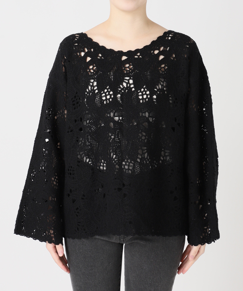 JOURNAL STANDARD relume（ジャーナルスタンダード　レリューム）の「［26SS新作］エンブロイダリークロシェレースプルオーバー（ニット/セーター・レディース・ブラック/ホワイト・FREE）」の19枚目の写真