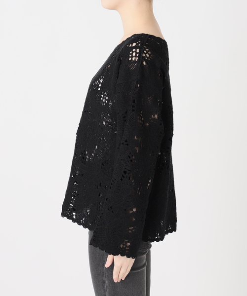 JOURNAL STANDARD relume（ジャーナルスタンダード　レリューム）の「［26SS新作］エンブロイダリークロシェレースプルオーバー（ニット/セーター・レディース・ブラック/ホワイト・FREE）」の20枚目の写真