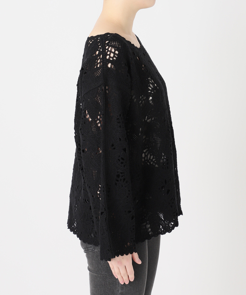 JOURNAL STANDARD relume（ジャーナルスタンダード　レリューム）の「［26SS新作］エンブロイダリークロシェレースプルオーバー（ニット/セーター・レディース・ブラック/ホワイト・FREE）」の22枚目の写真