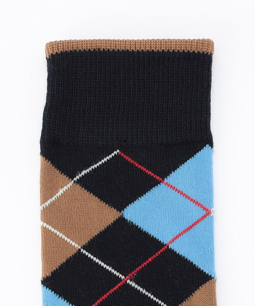 COMME CA ISM（コムサイズム）の「アーガイル柄 ソックス（ソックス/靴下・メンズ・オフホワイト/ネイビー/ブラック・27cm）」の8枚目の写真