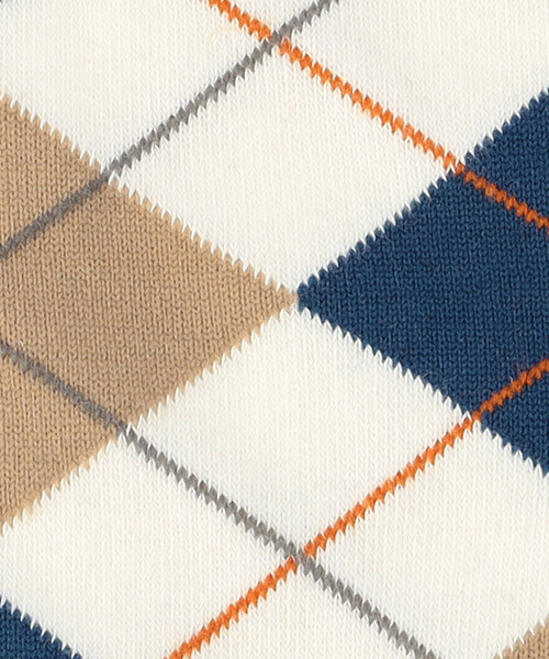 COMME CA ISM（コムサイズム）の「アーガイル柄 ソックス（ソックス/靴下・メンズ・オフホワイト/ネイビー/ブラック・27cm）」の5枚目の写真