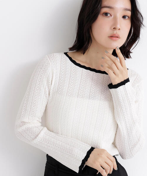 ◇柄編みスカラップニット（ニット/セーター）｜NATURAL BEAUTY BASIC