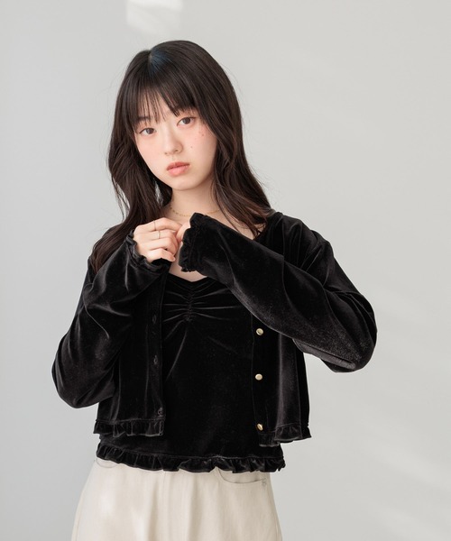 Heather（ヘザー）の「ベロアフリルカット2P　645185（Tシャツ/カットソー・レディース・ピンク/ブラック/アイボリー・FREE）」の5枚目の写真