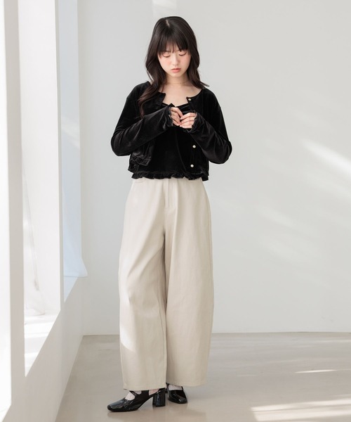 Heather（ヘザー）の「ベロアフリルカット2P　645185（Tシャツ/カットソー・レディース・ピンク/ブラック/アイボリー・FREE）」の9枚目の写真